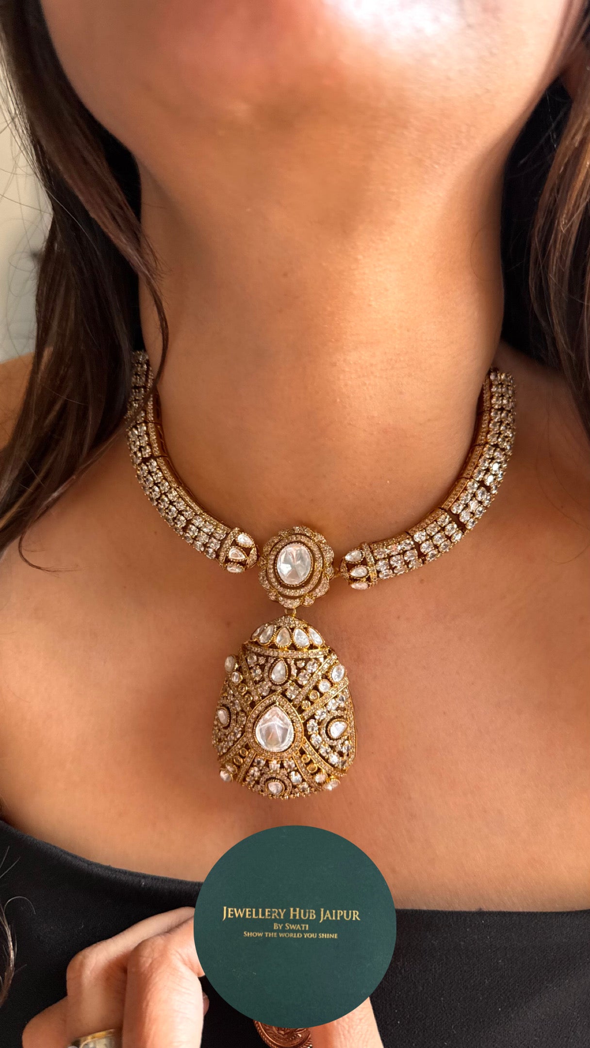 Designer cz diamond collar necklace Necklace