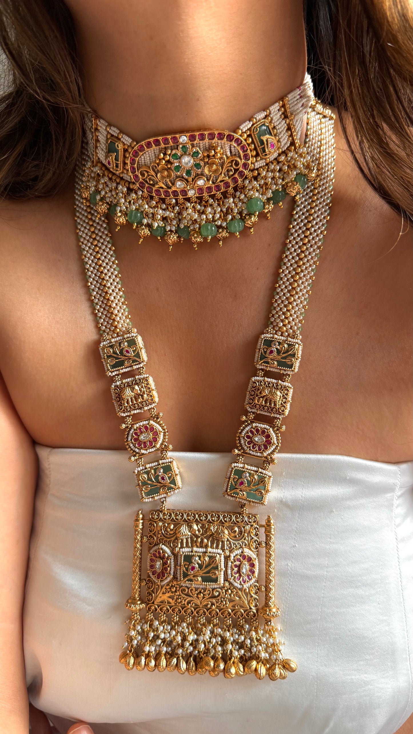 Rajwada set Combo with Nakshi Detailing
