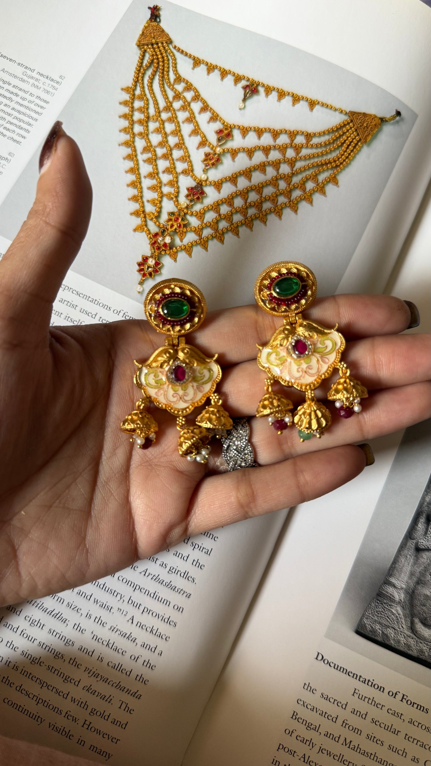 Emerald doublet & ruby traditional jewellery
