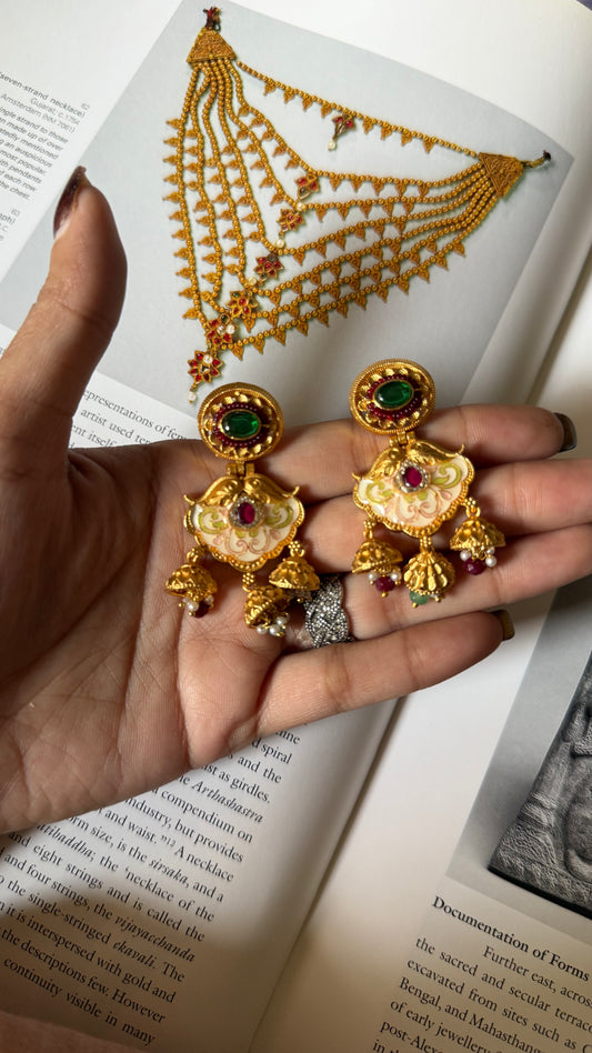 Emerald doublet & ruby traditional jewellery