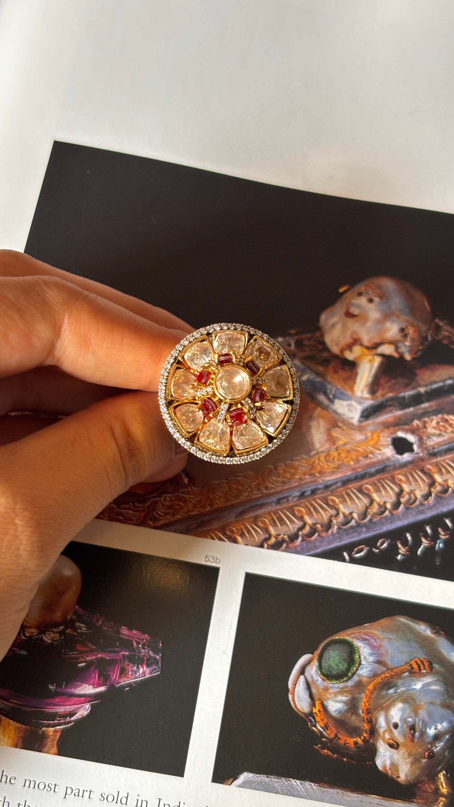 Ruby floral diamond ring