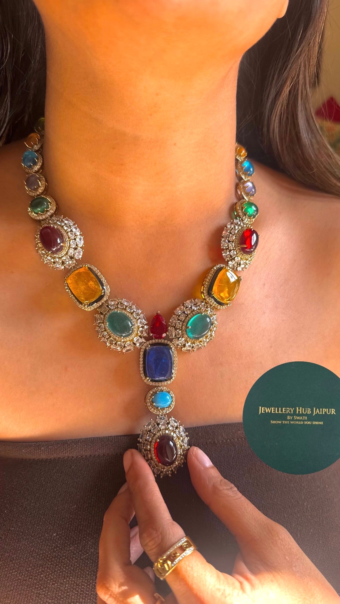 Sabyasachi inspired multi coloured designer necklace