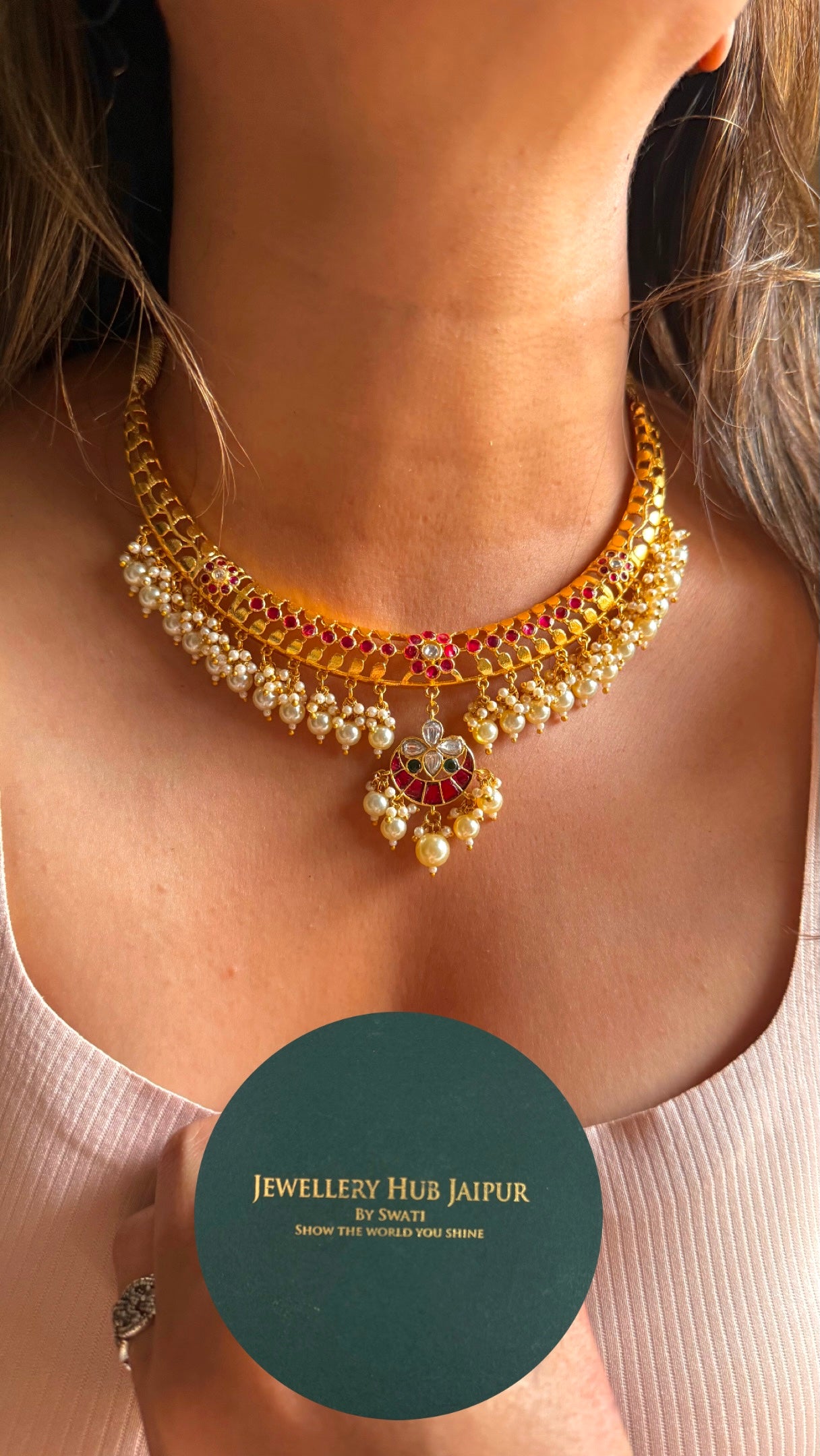 Handmade jadau ruby goldenseal Hasli
