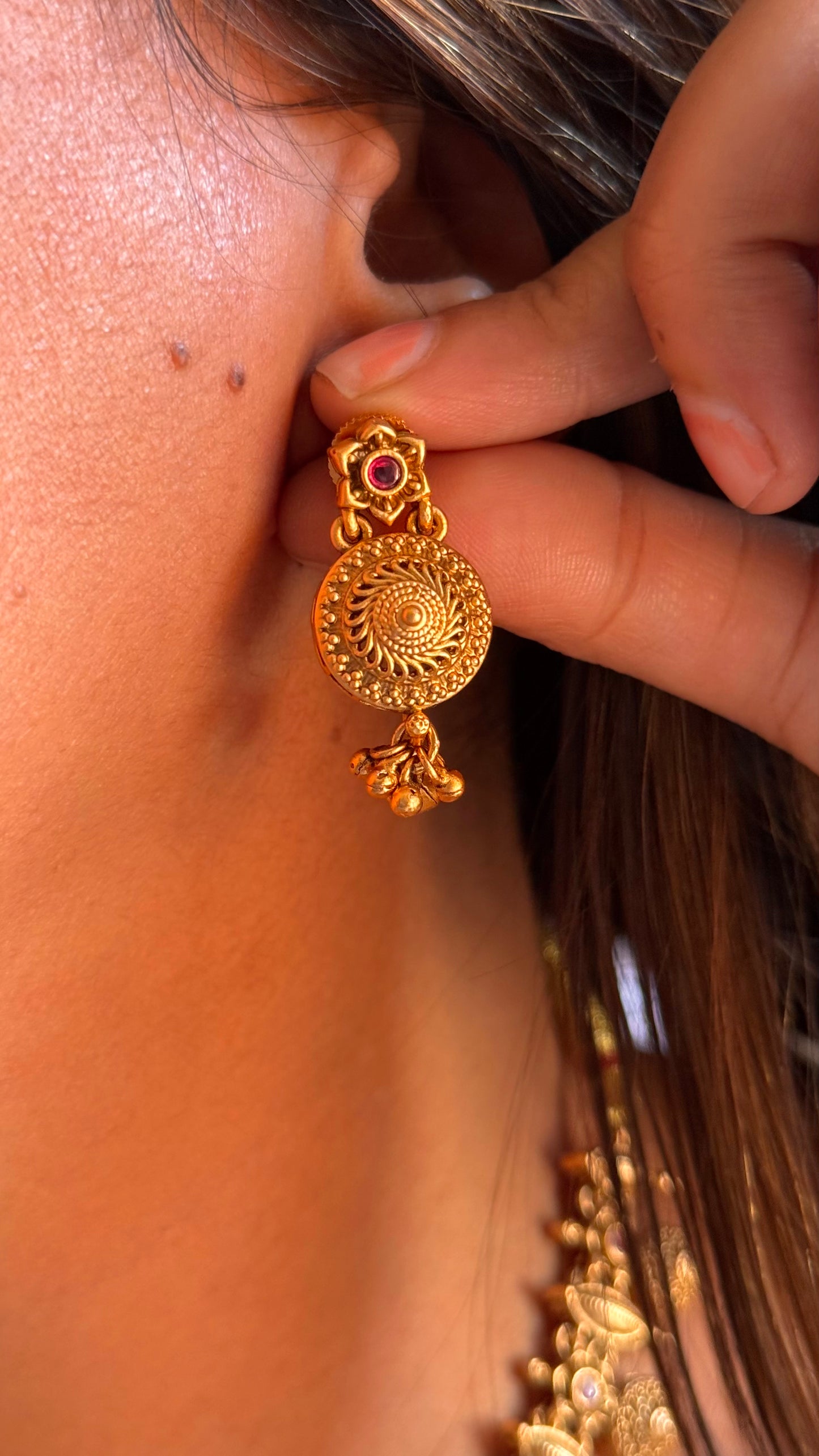 Maharashtrian antique, Ruby set