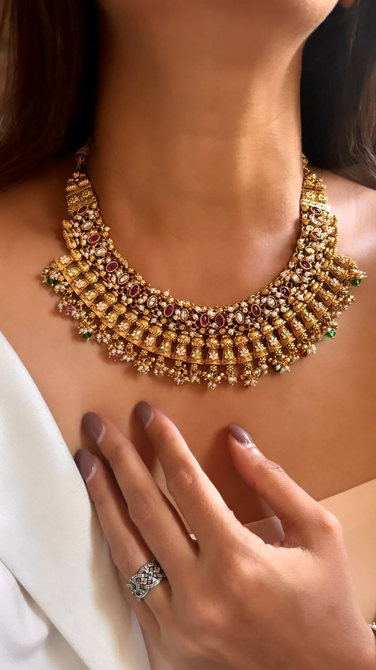 Meenakari heritage collar necklace