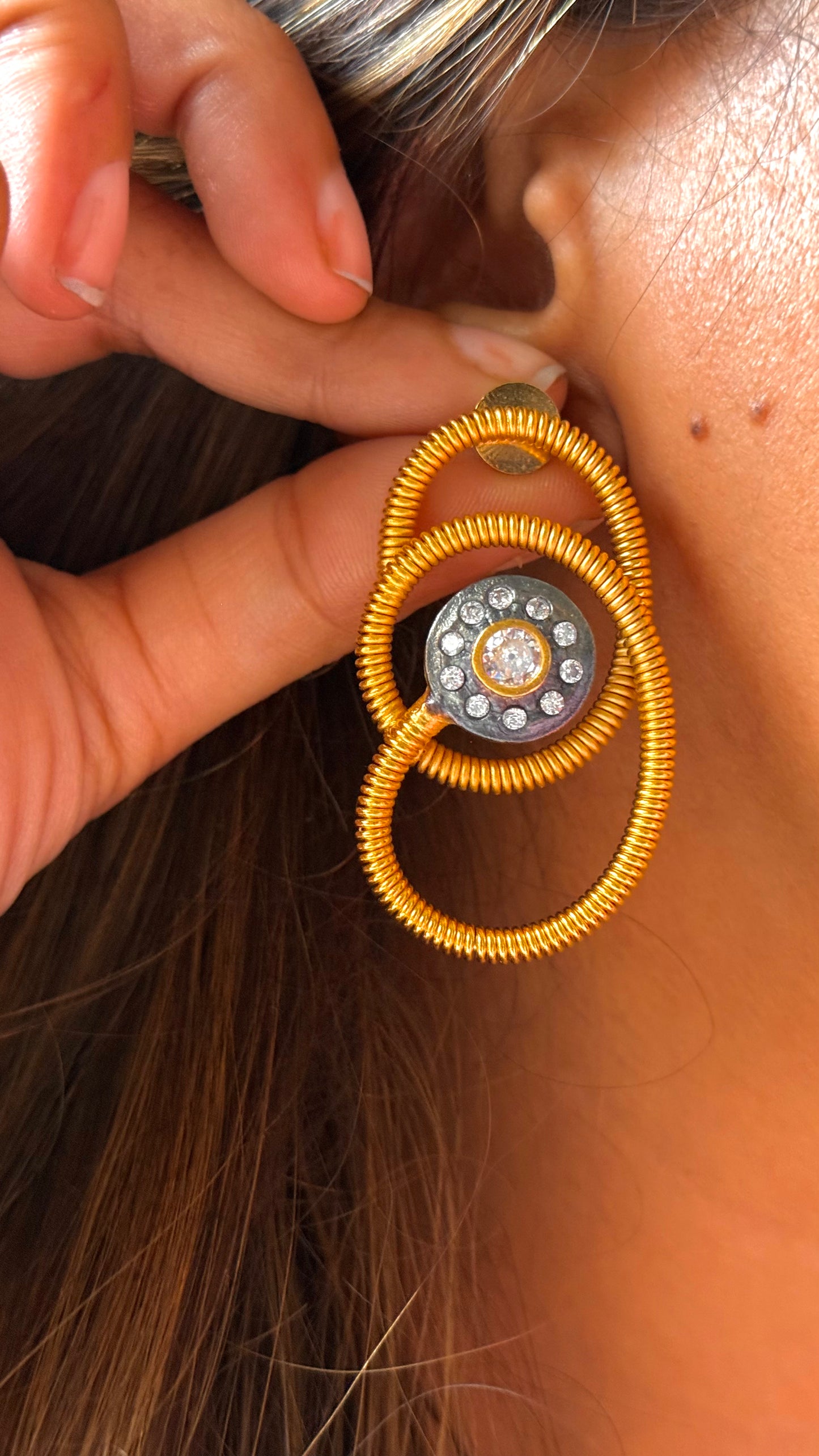 24kt Dubai Gold inspired abstract danglers