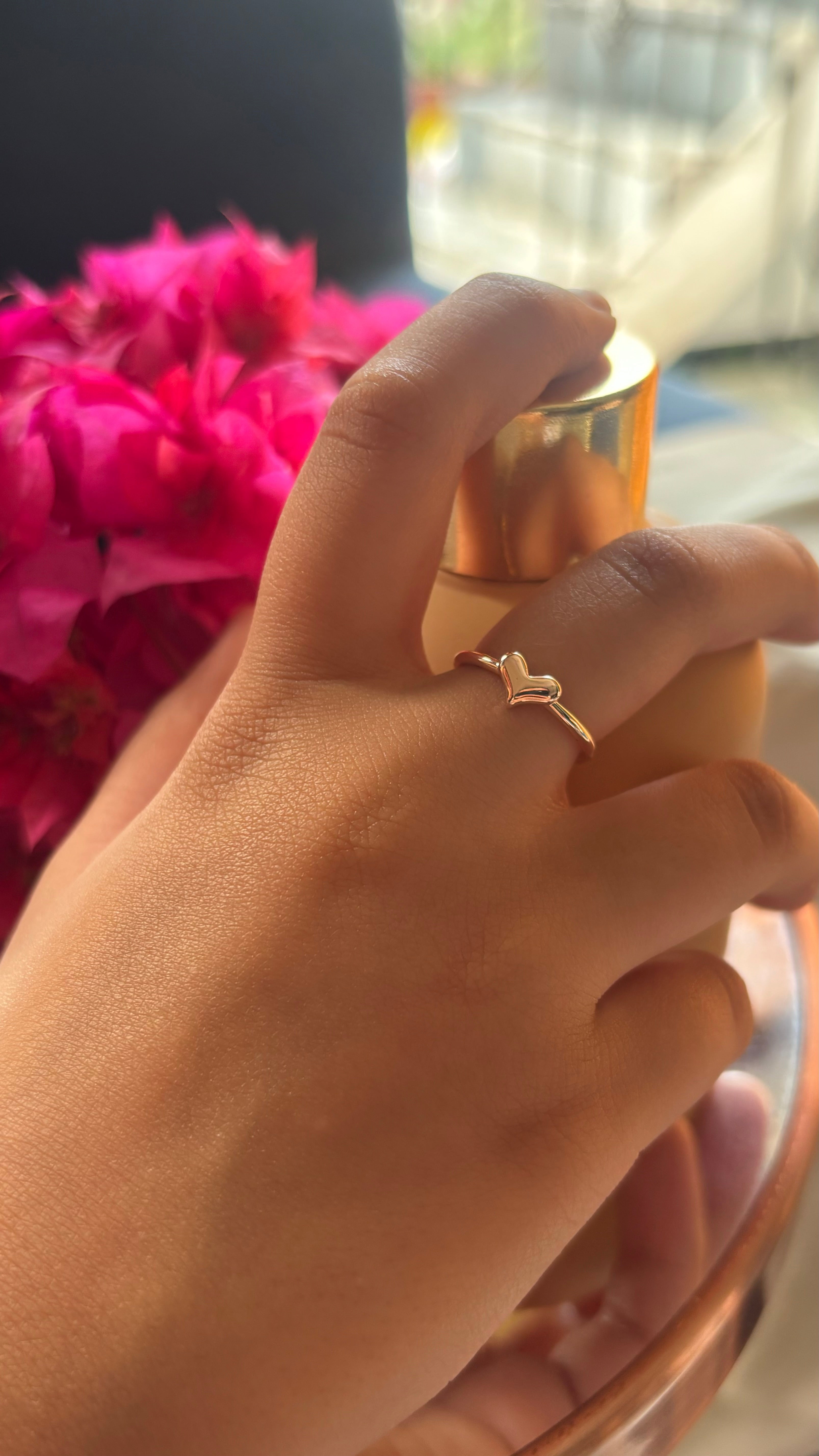 Sweetheart adjustable gold ring