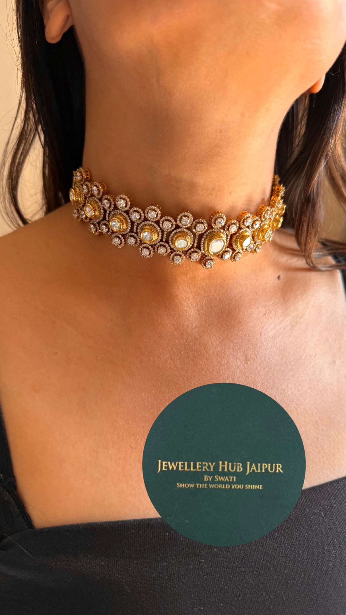 Real moissanite buble  choker