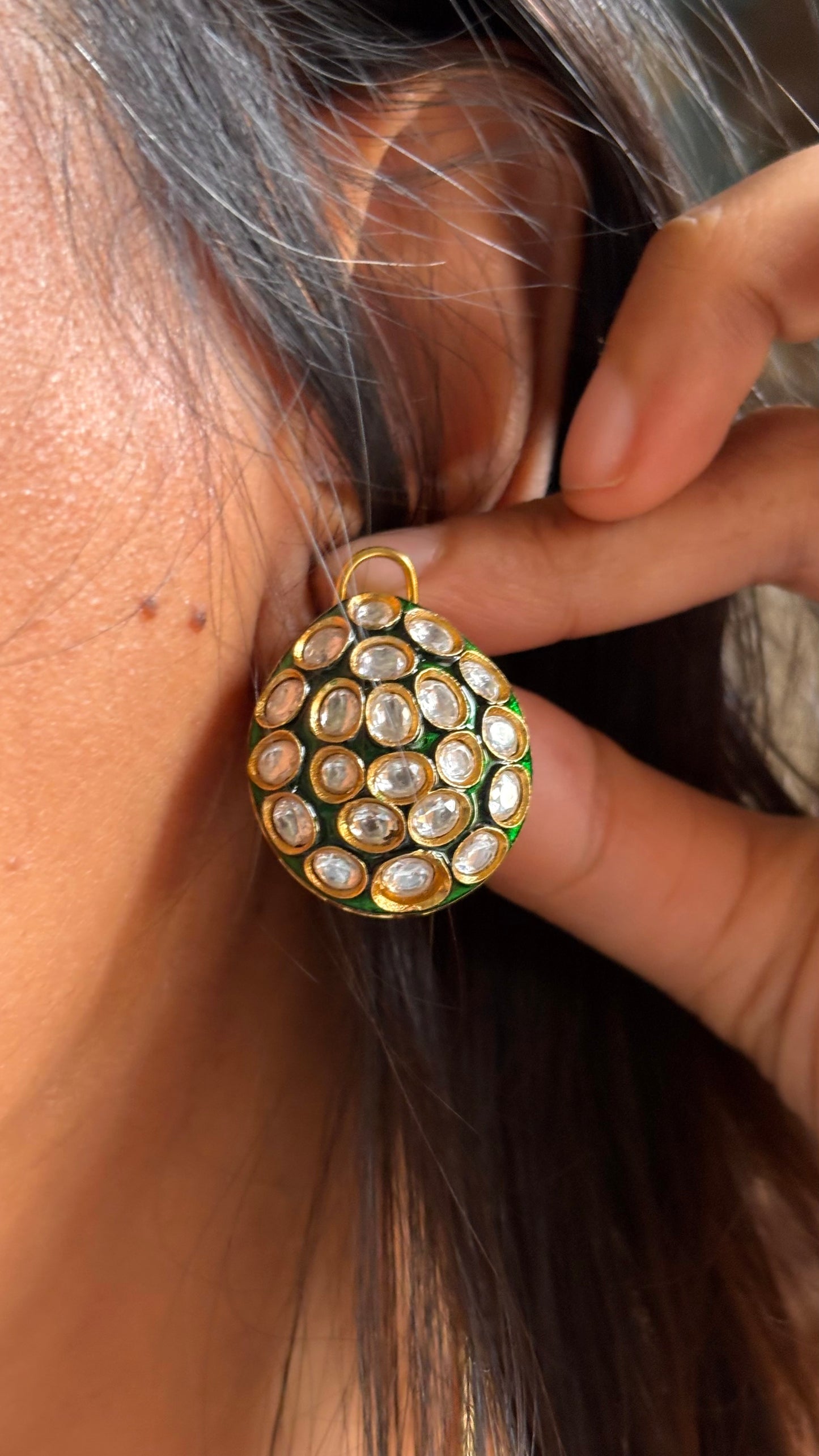 Meenakari triple layered pendant Necklace