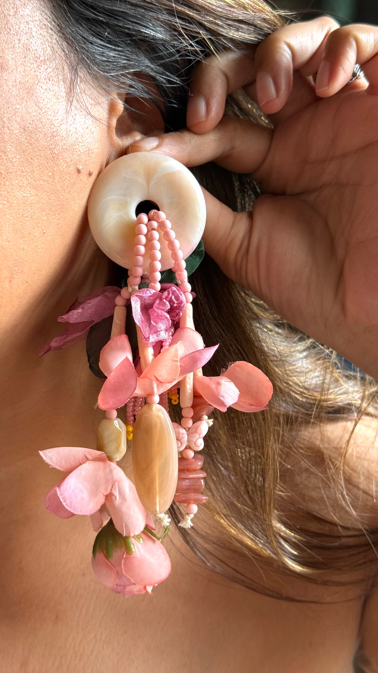 Hues of pink floral Carnival Danglers