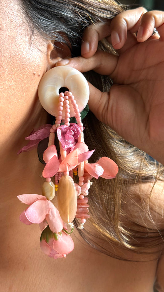 Hues of pink floral Carnival Danglers