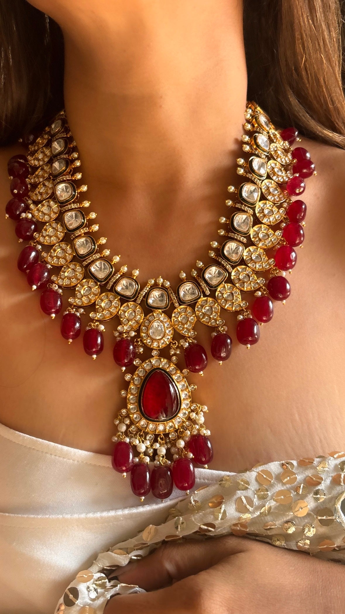 Ruby Maharani Heritage Necklace set