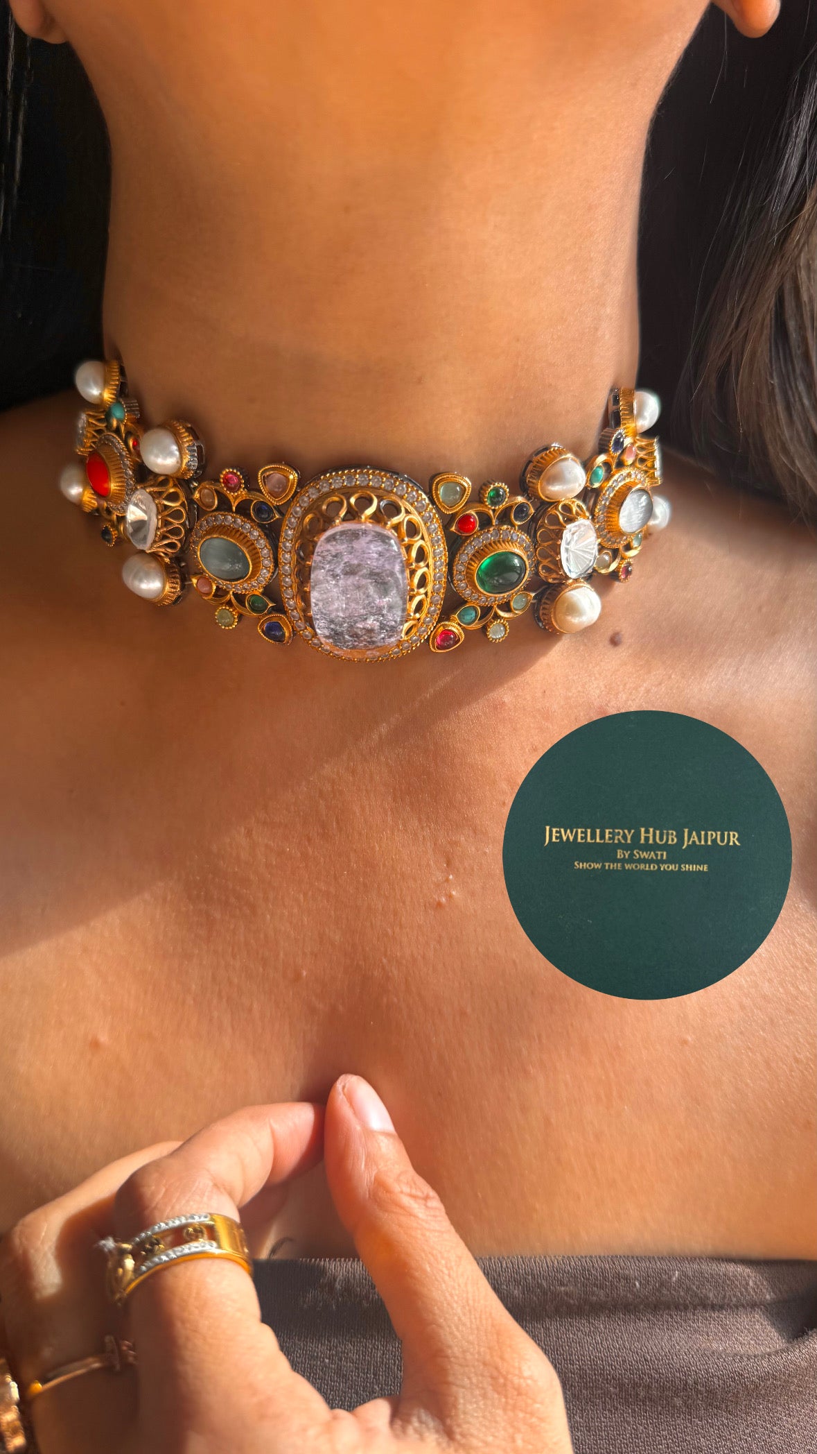 Navratna cocktail sabyasachi inspired choker
