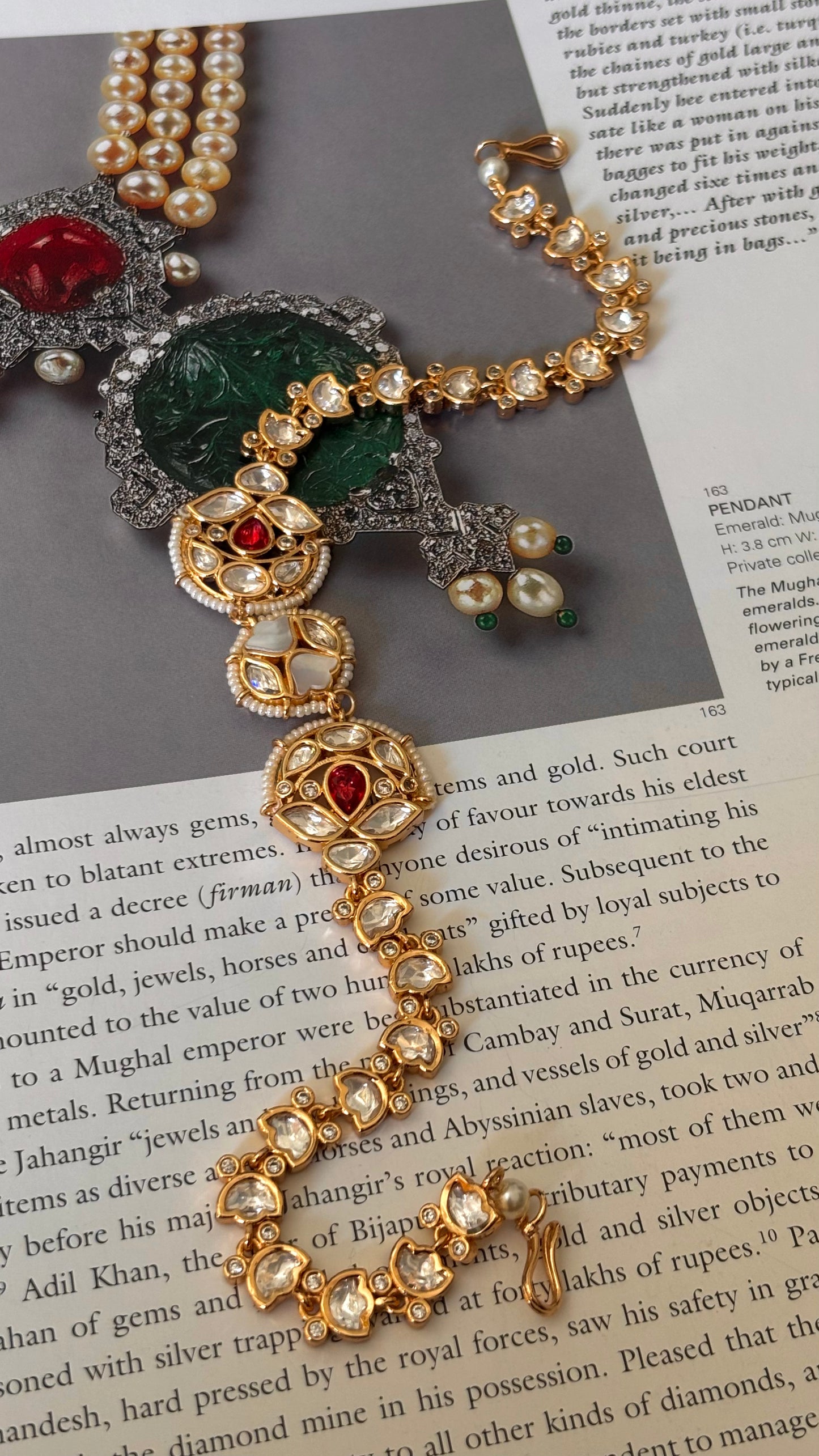 Ruby Kundan with mother of pearl Mathapati