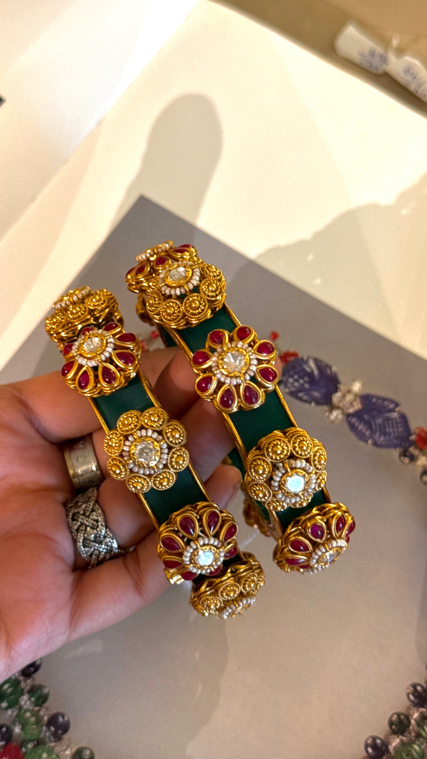 Emerald & Ruby Royal Heritage bangles
