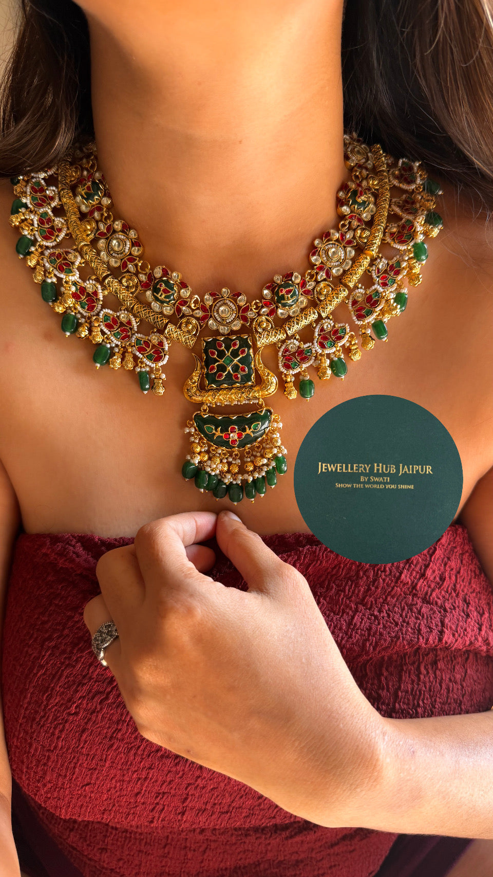 Heritage jewellery, inspired handmade, Pachi Kundan necklace