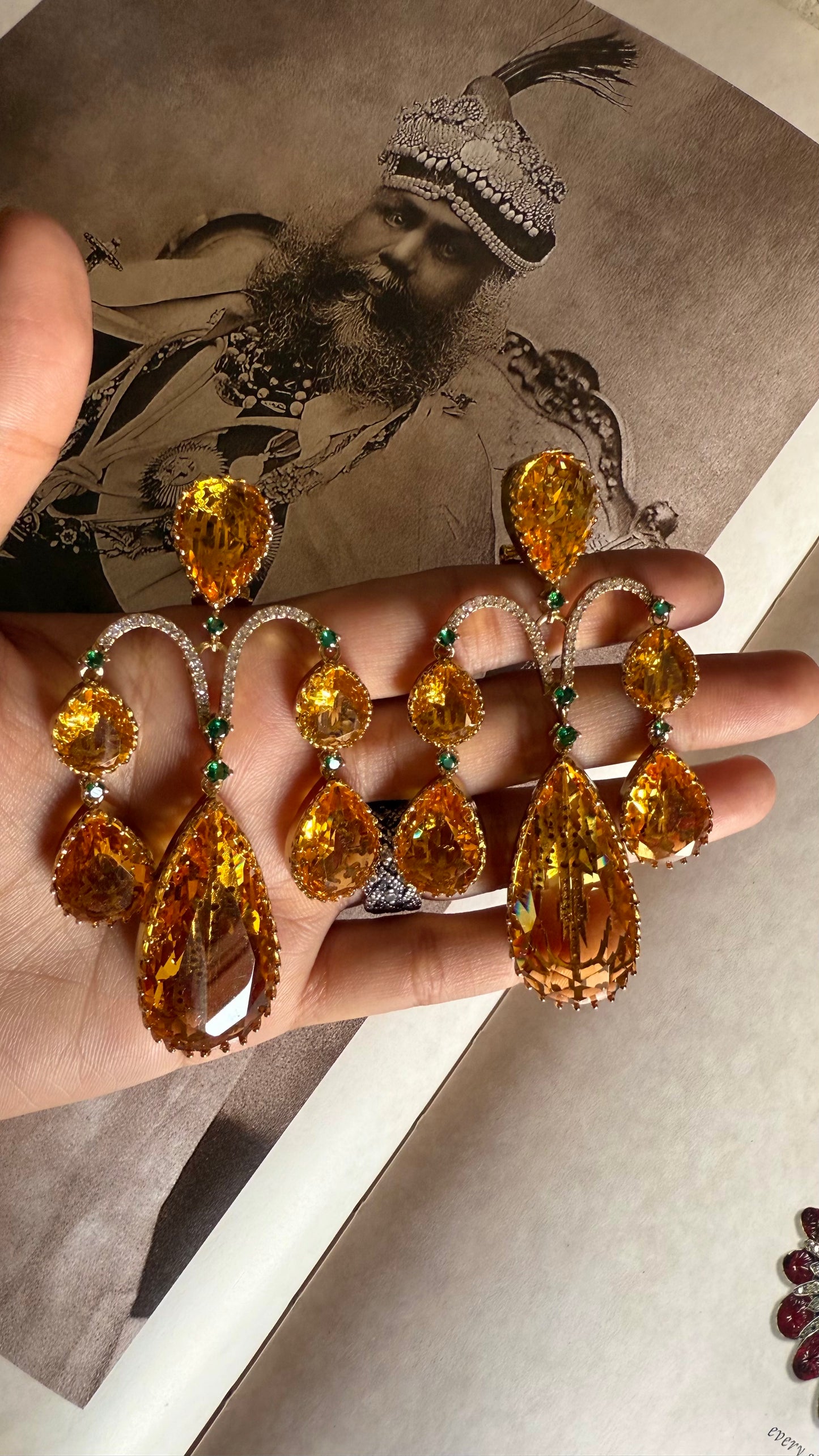Sabhyasachi inspired tatoz & emerald danglers