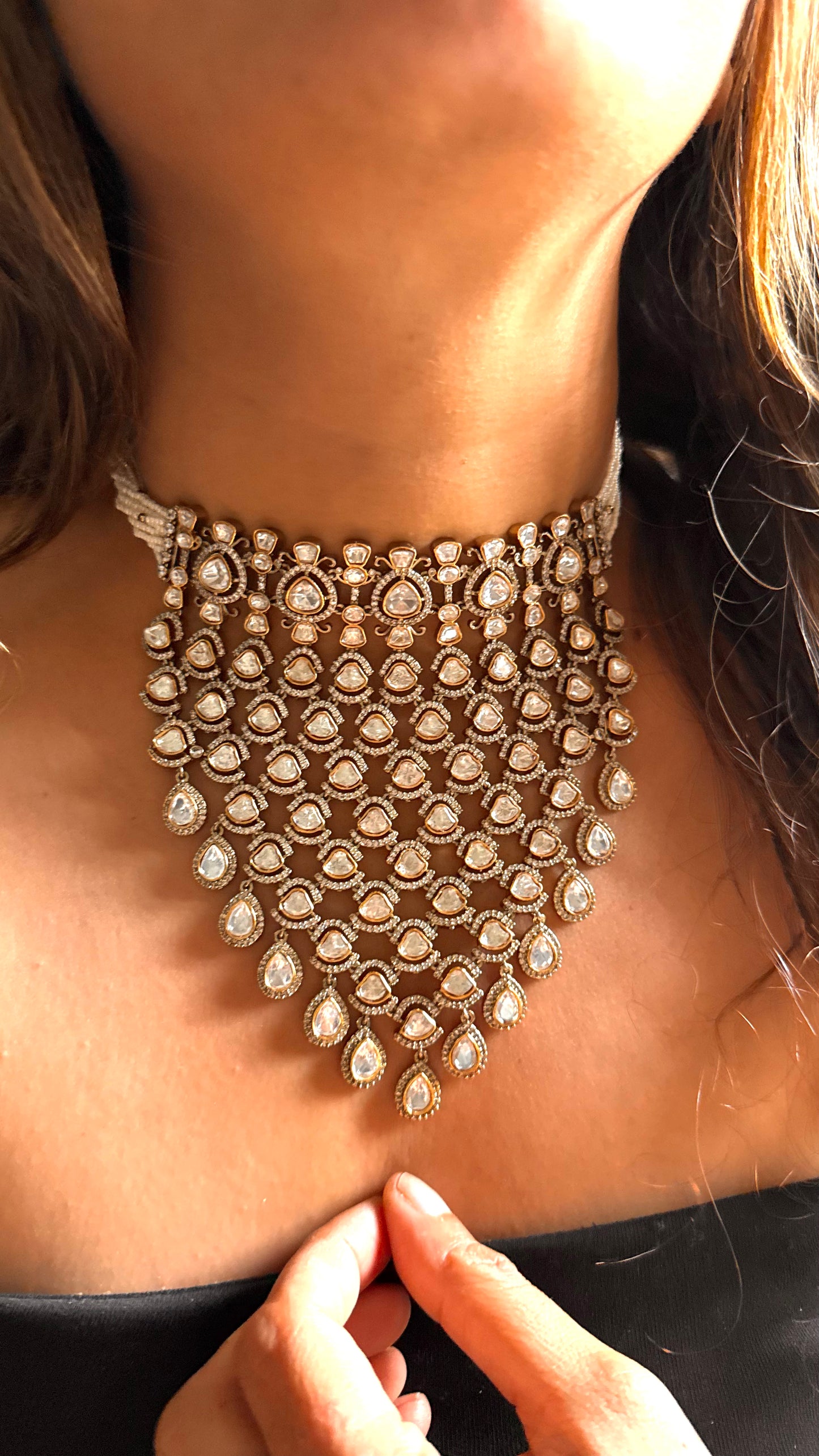 Victorian Polki heritage designer Necklace