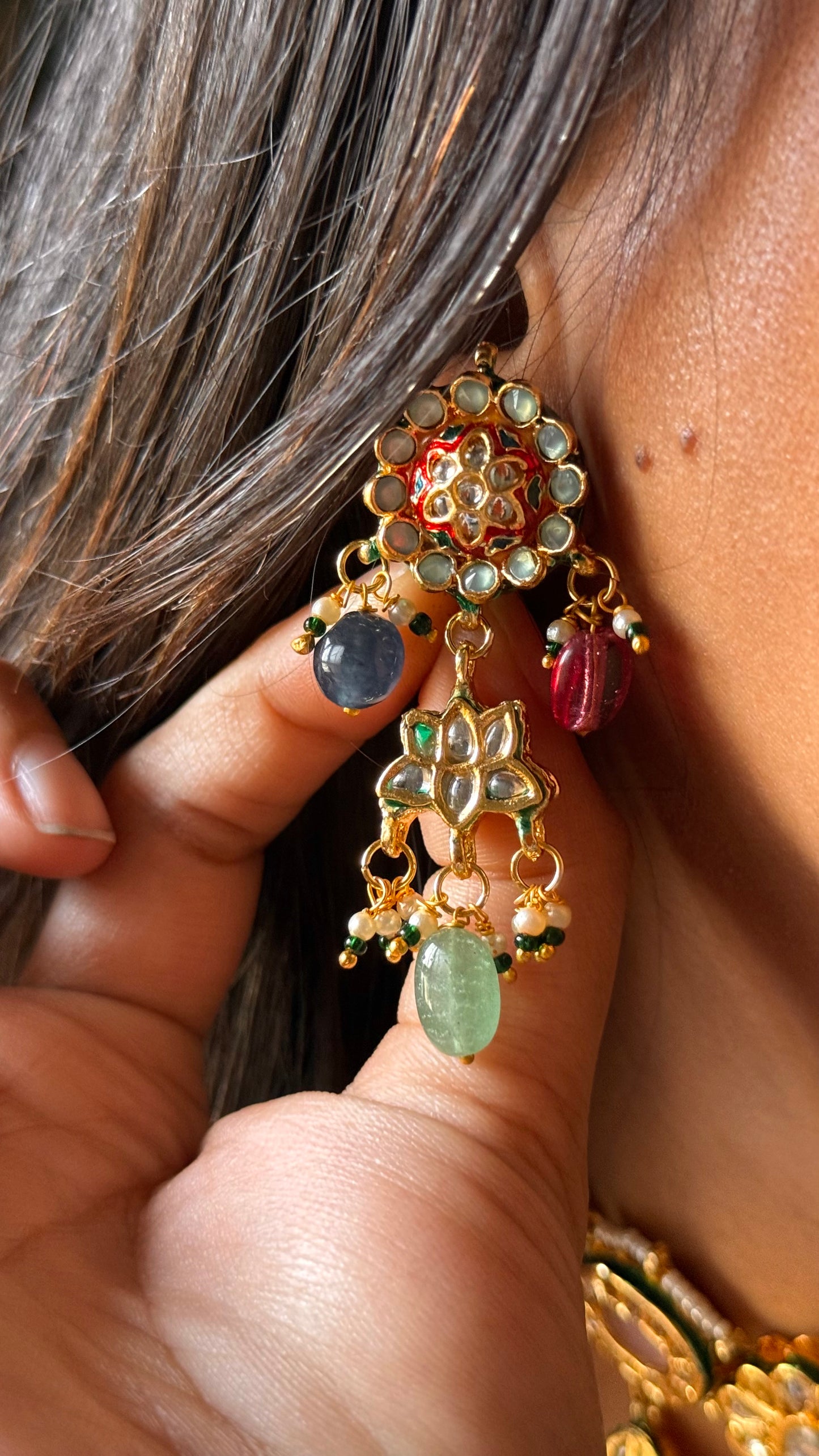 Multi coloured meenakari kundan Necklace