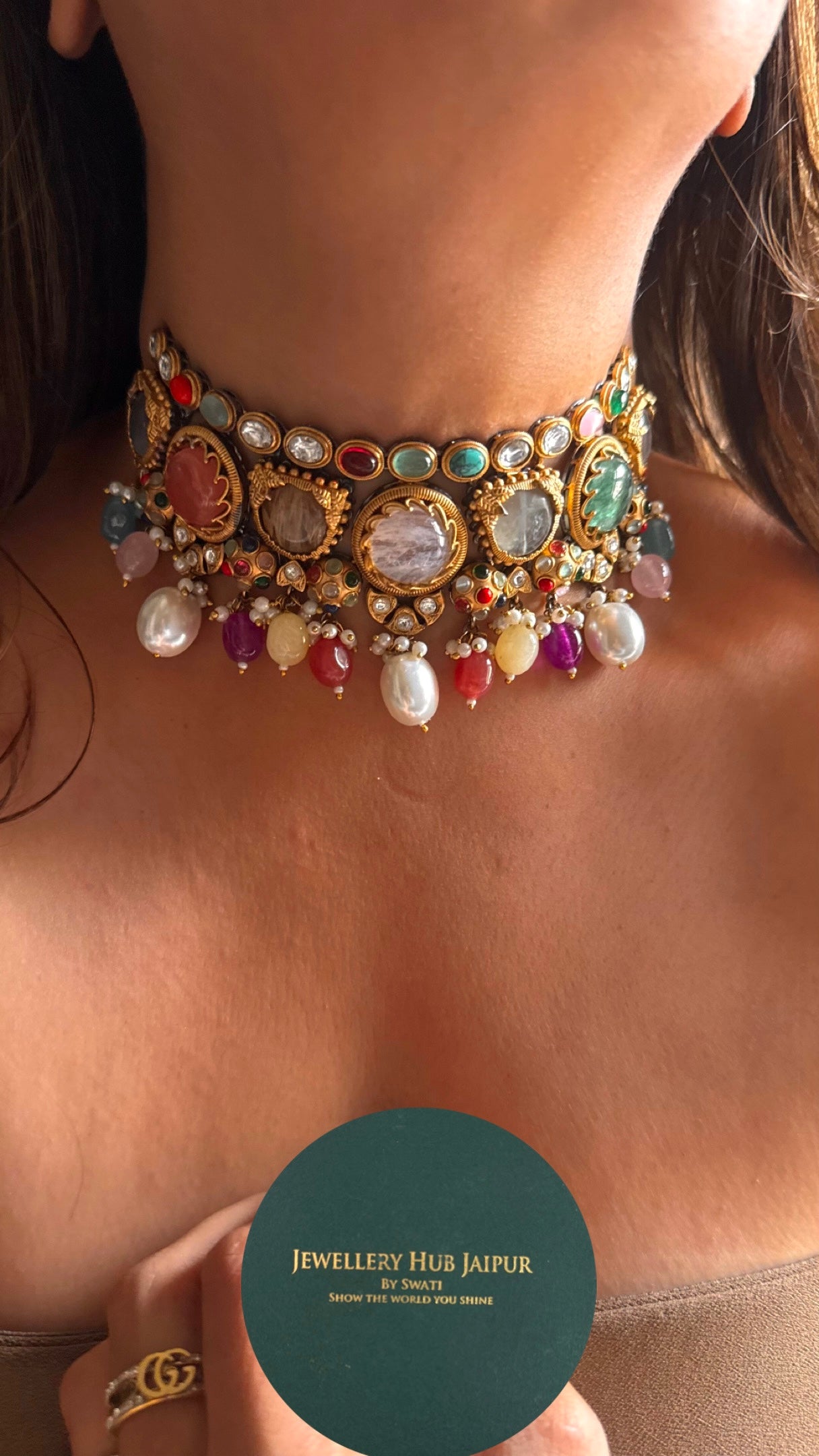 Sabyasachi inspired multicoloured choker necklace 2