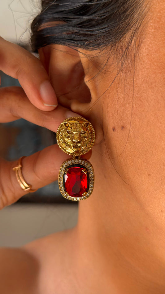 Sabyasachi inspired Ruby danglers