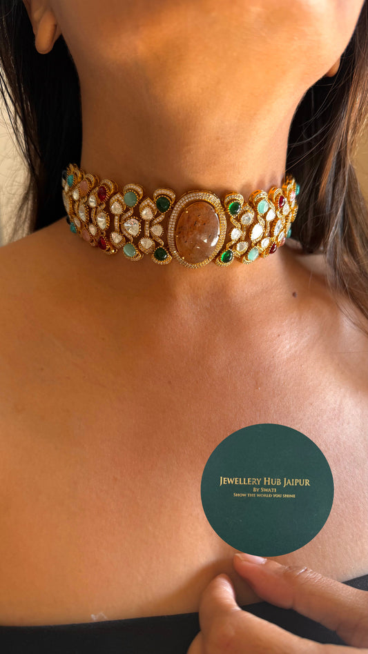 Sabyasachi inspired navratna necklace