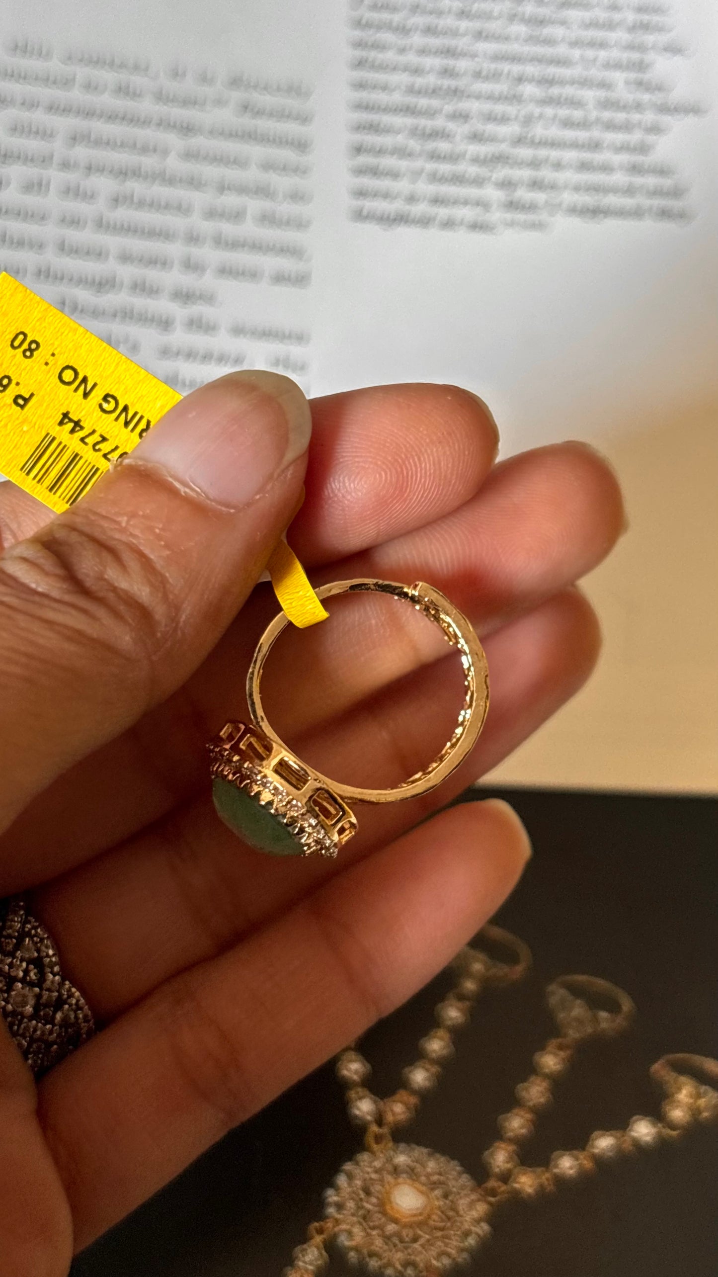 Mint stone moissanite Ring