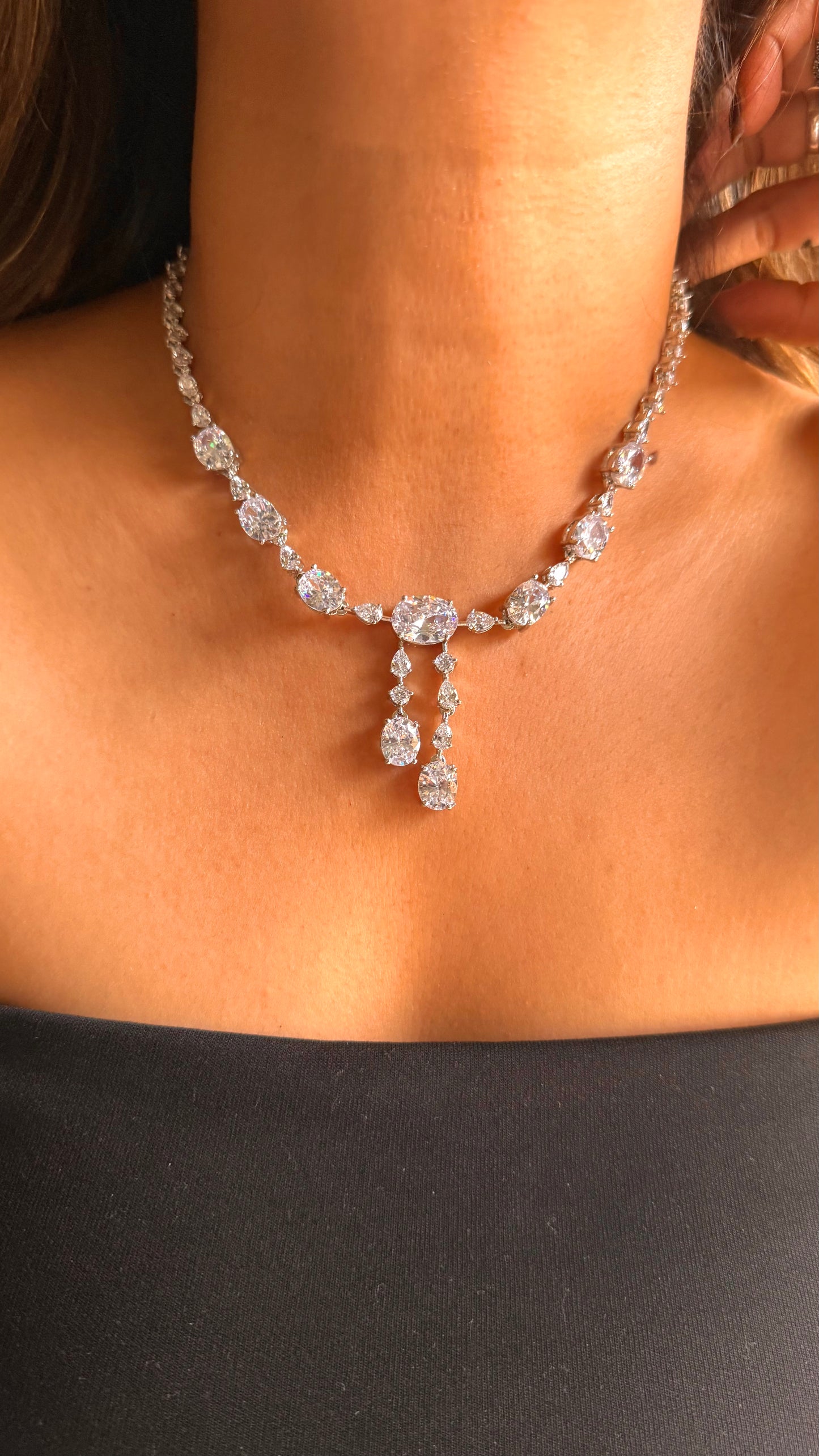 Cz diamond minimal necklace