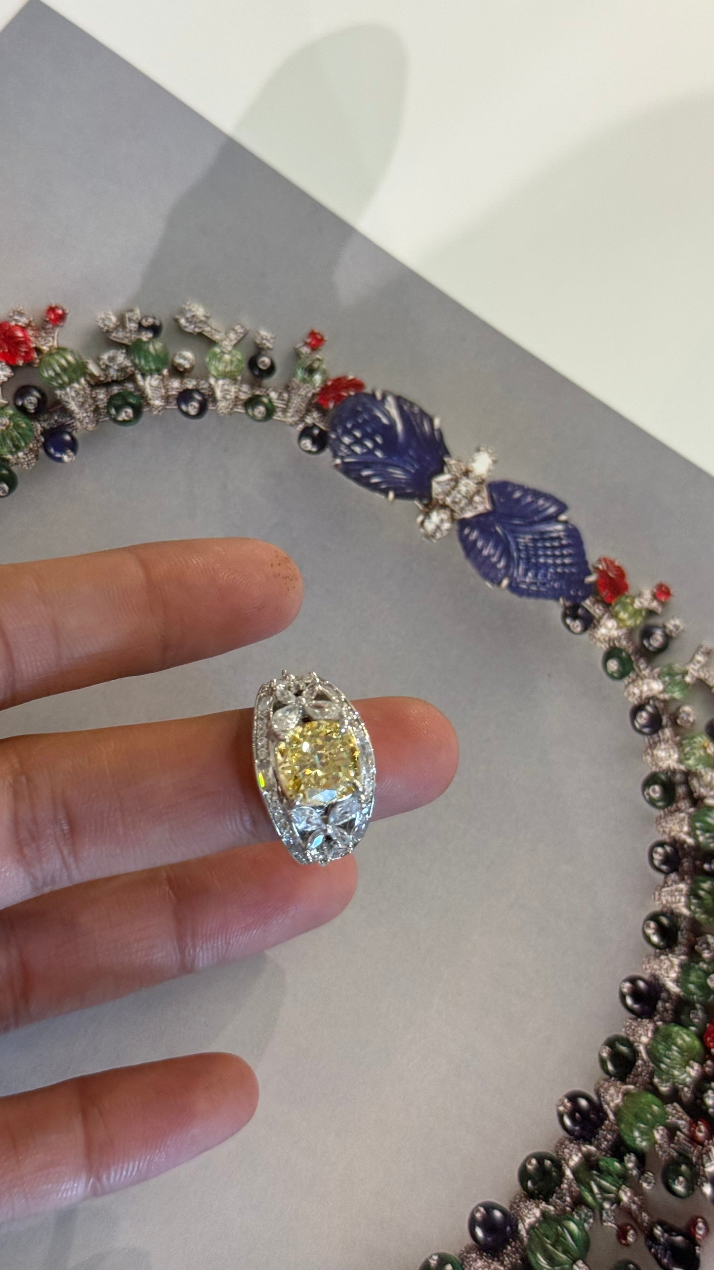 Citrine cz diamond designer cocktail ring