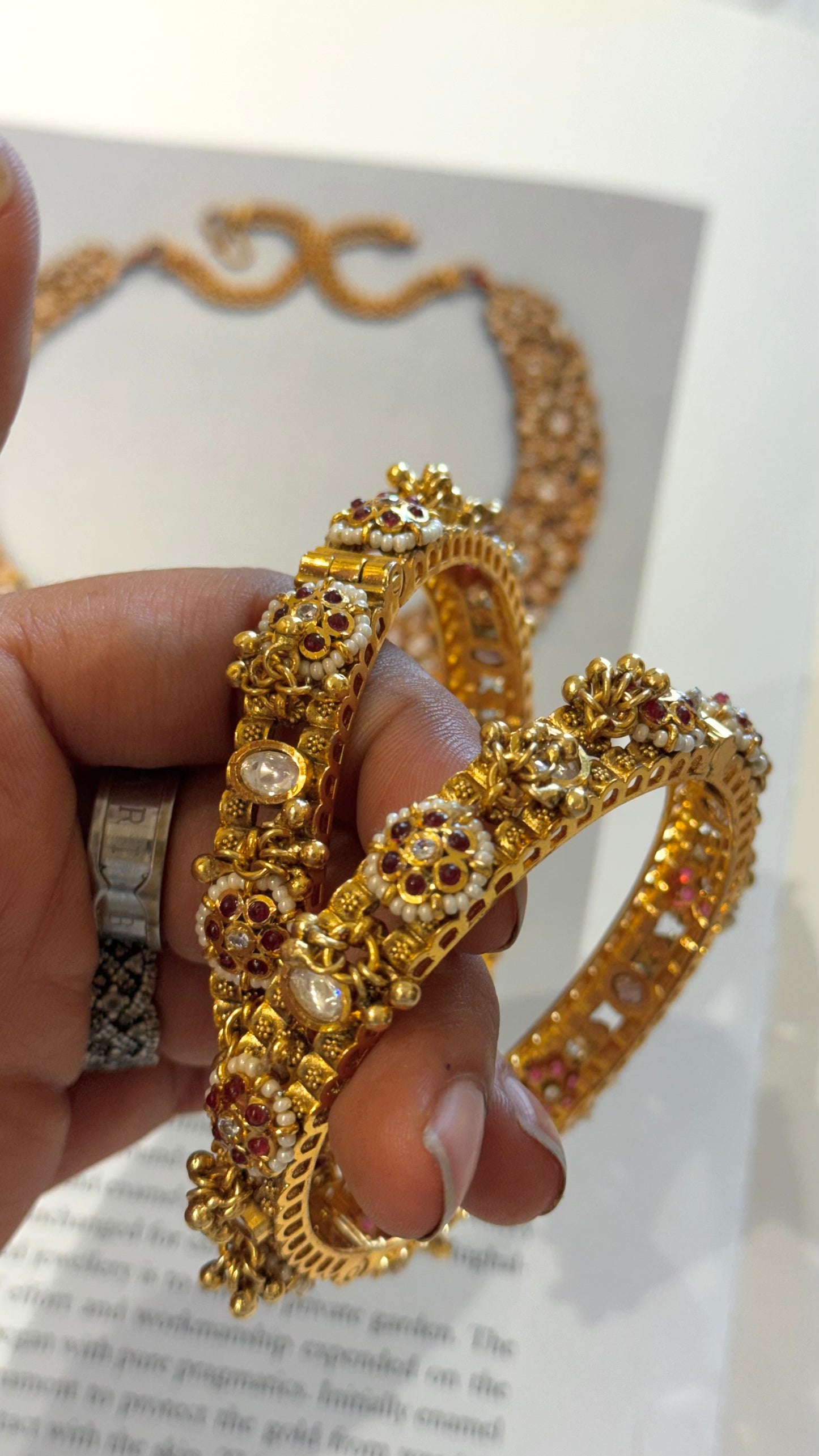 Ruby nakashi gold Bangles
