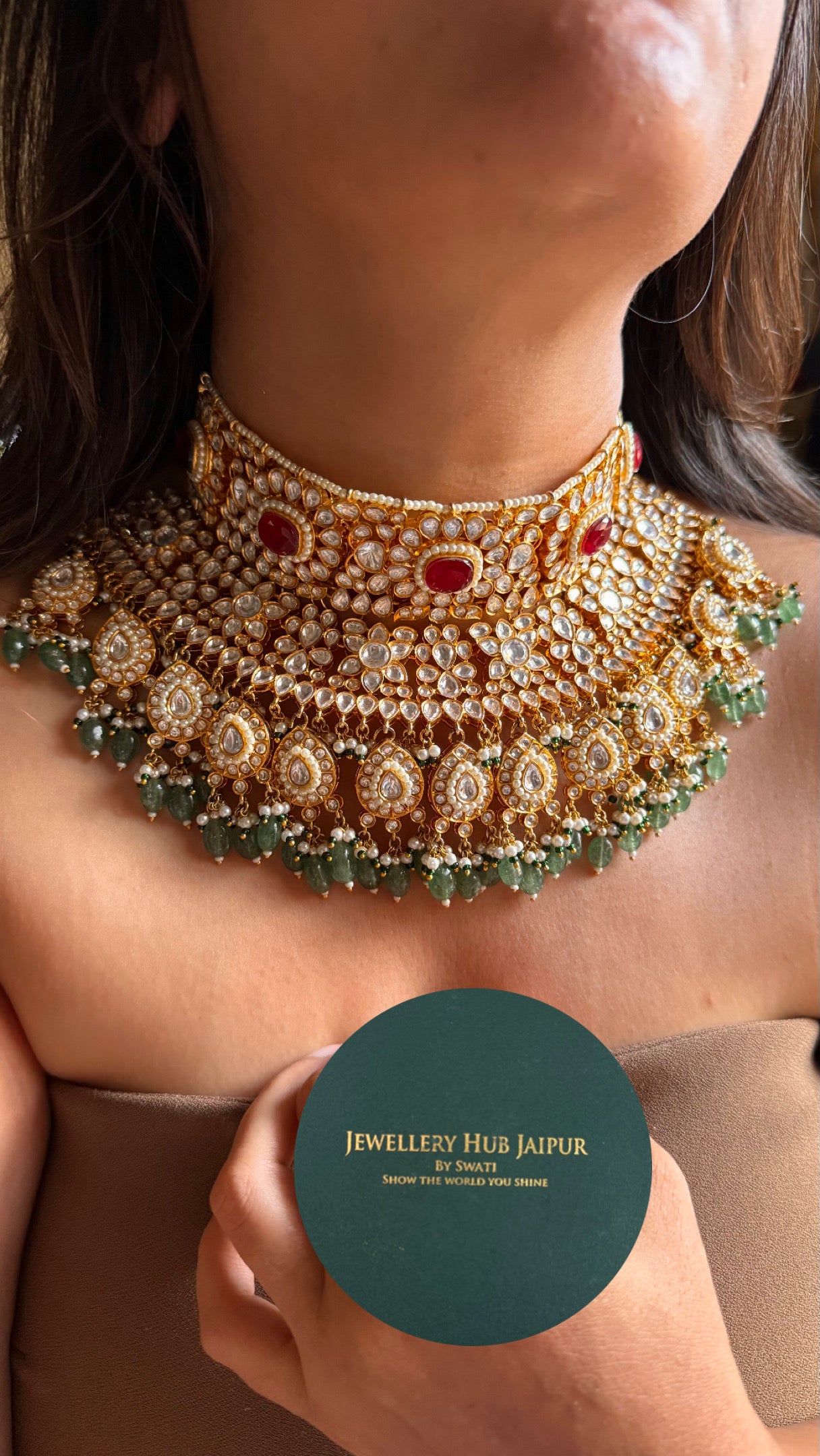 Ranisa inspired paachi kundan handmade bridal Necklace ( made to order )