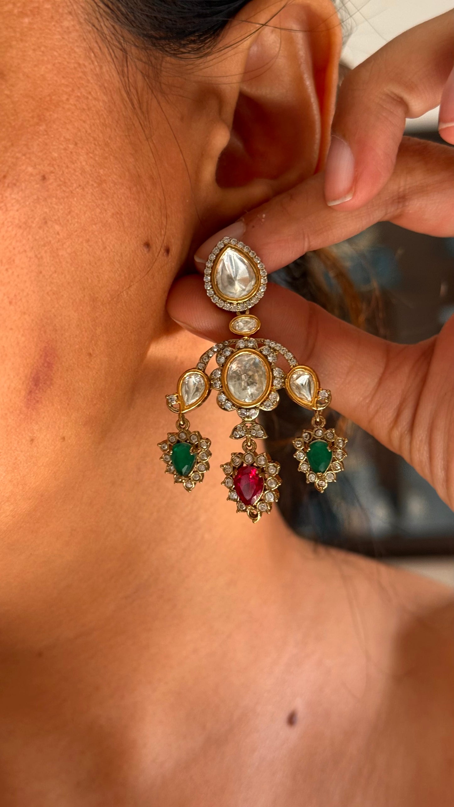 emerald and ruby victorian necklace