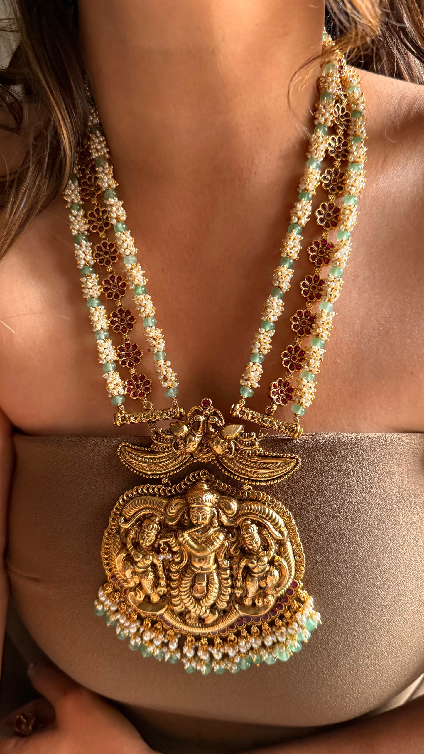 Lord Krishna temple Necklace (long)