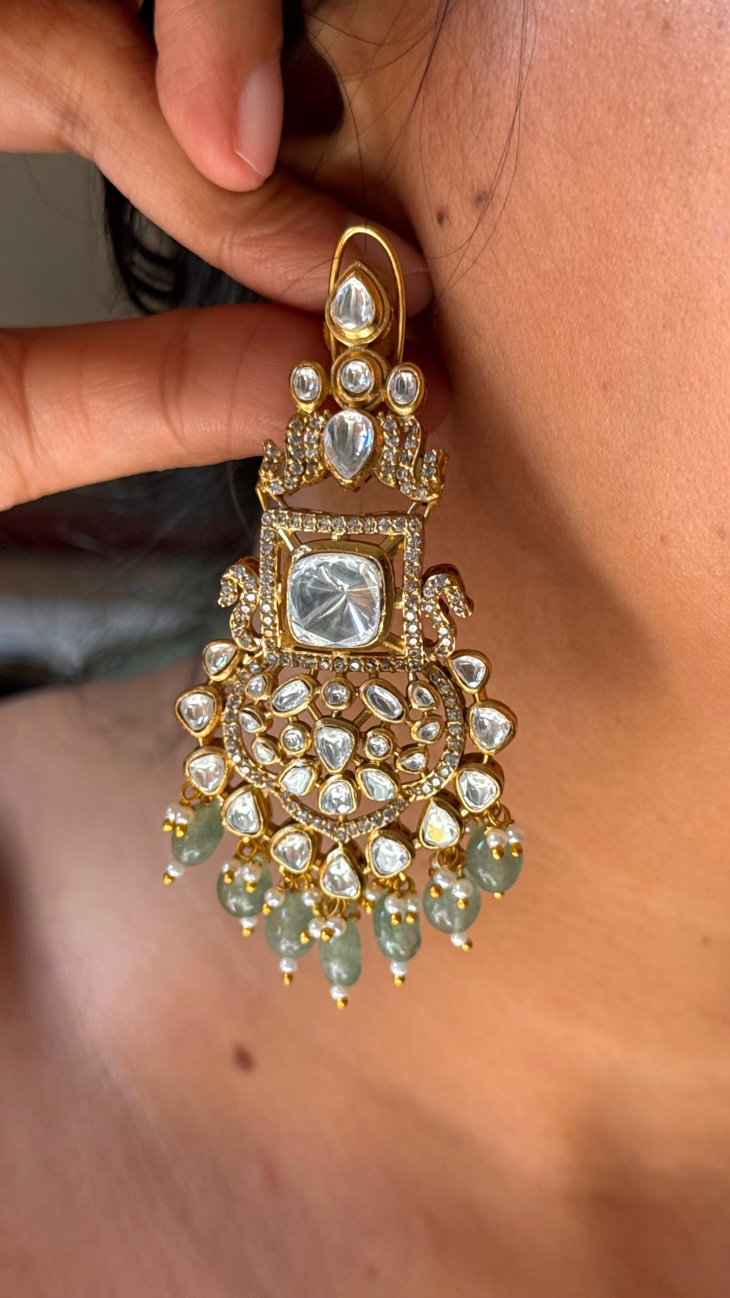 Heritage polki gold designer set with strawberry drops