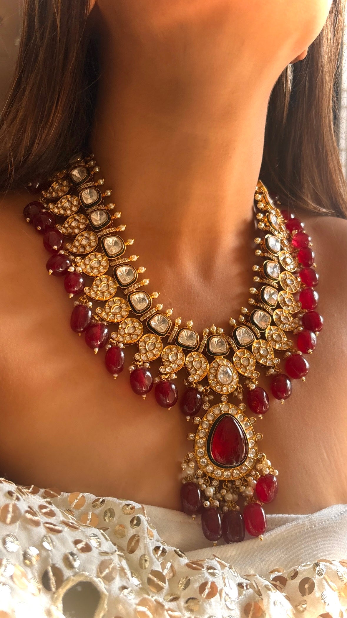 Ruby Maharani Heritage Necklace set