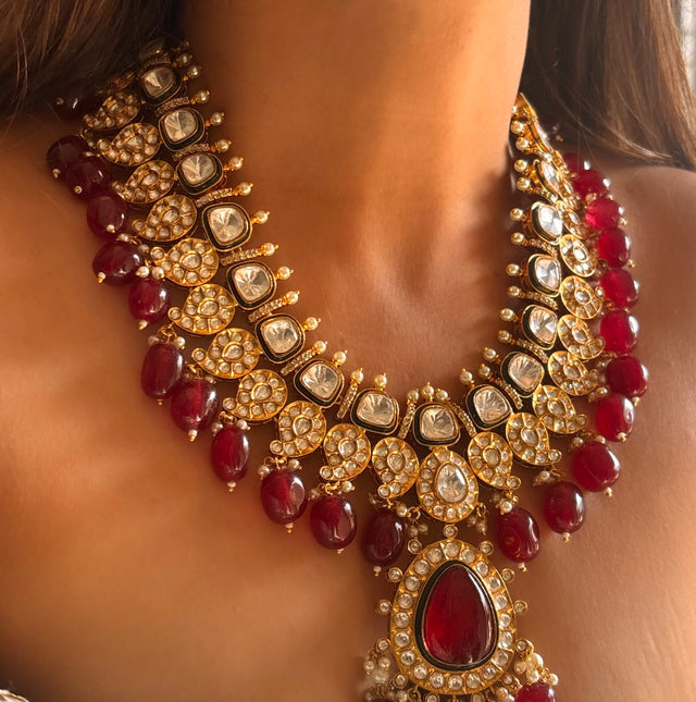 Ruby Maharani Heritage Necklace set