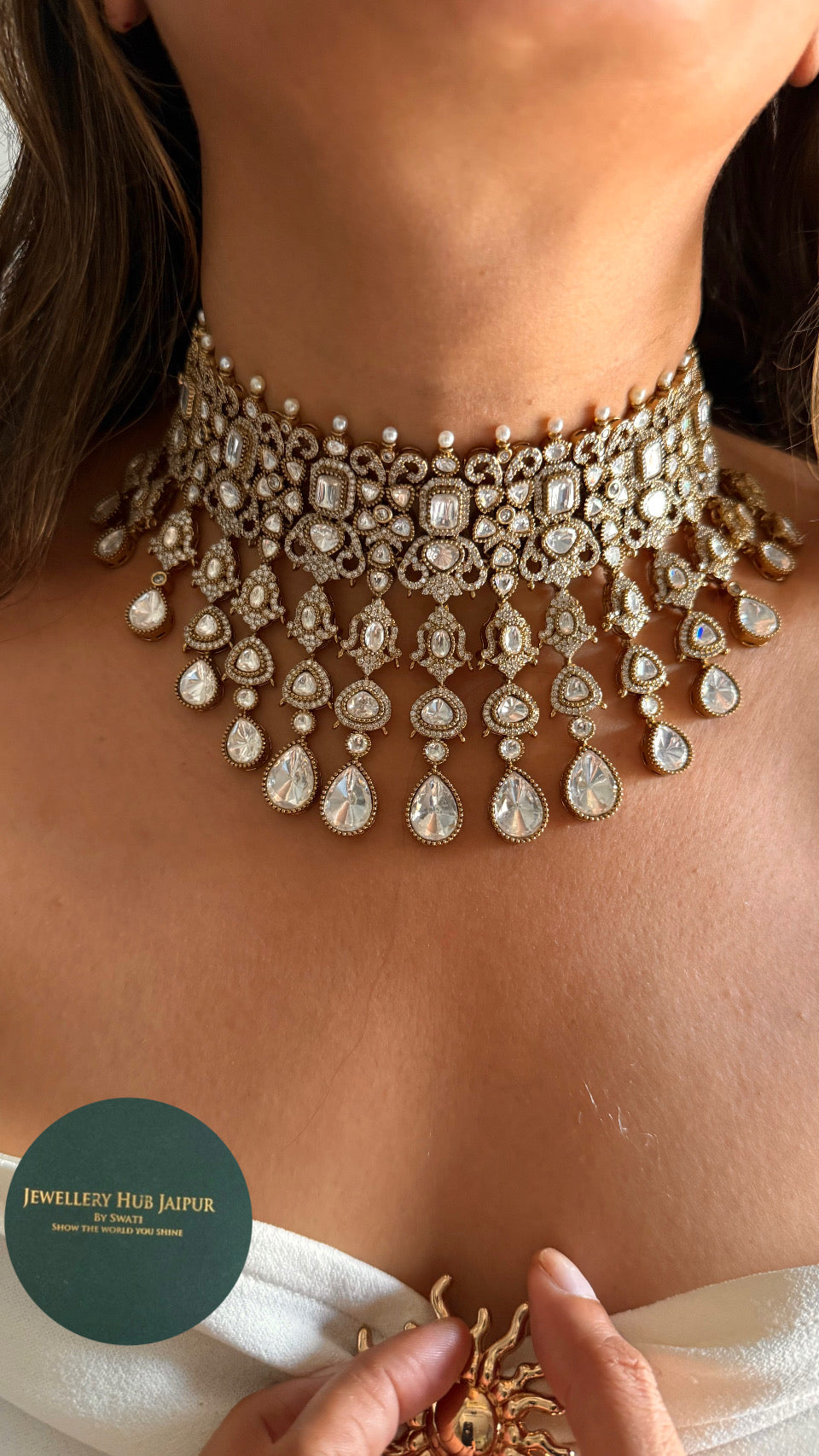 Real Moissanite Victorian necklace
