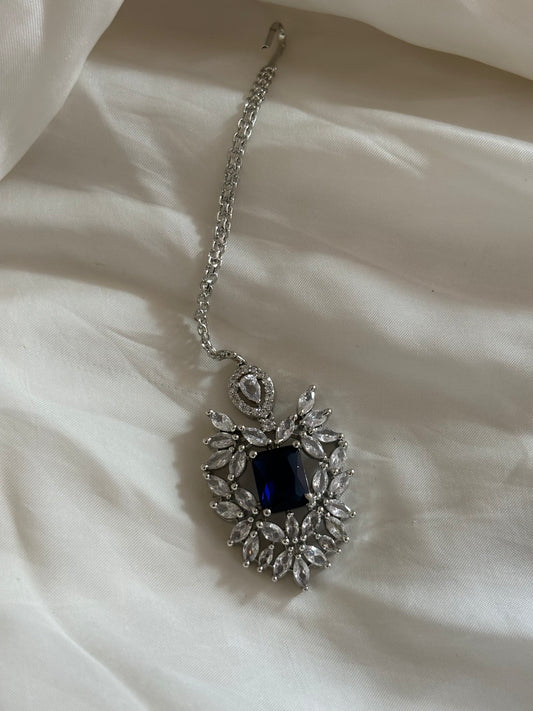 Sapphire diamond maangtika
