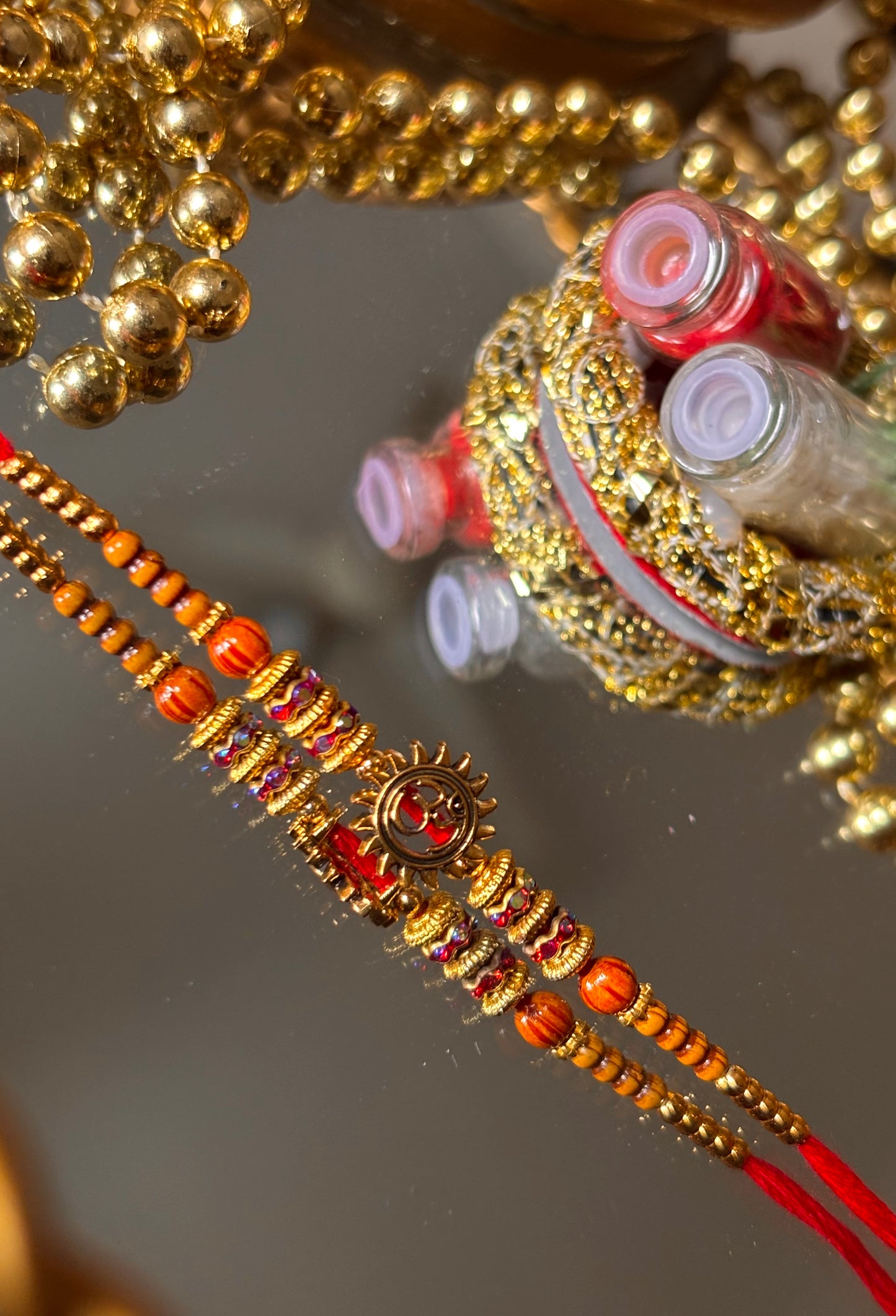 Om chakra oxidised rakhi ( shipping will be extra )