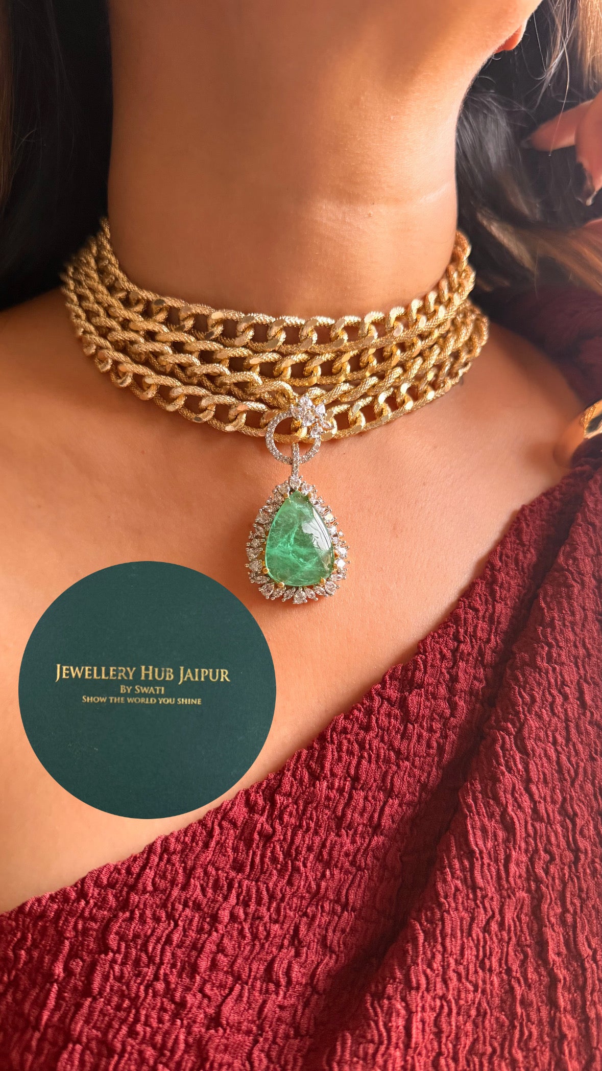 Mint & gold cocktail necklace