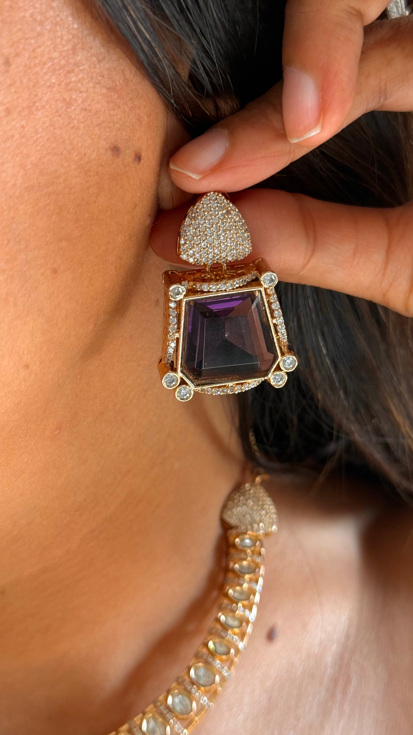 Tanzanite gold necklace