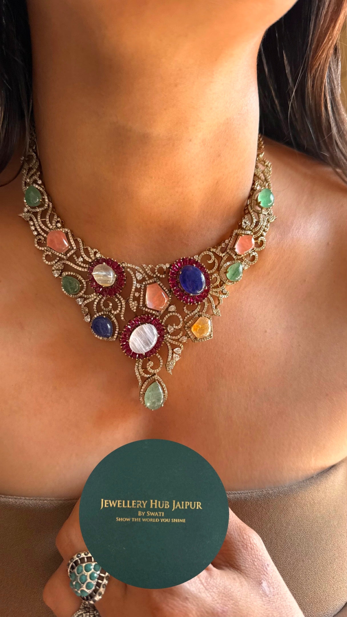 Sabyasachi inspired mix polki Necklace