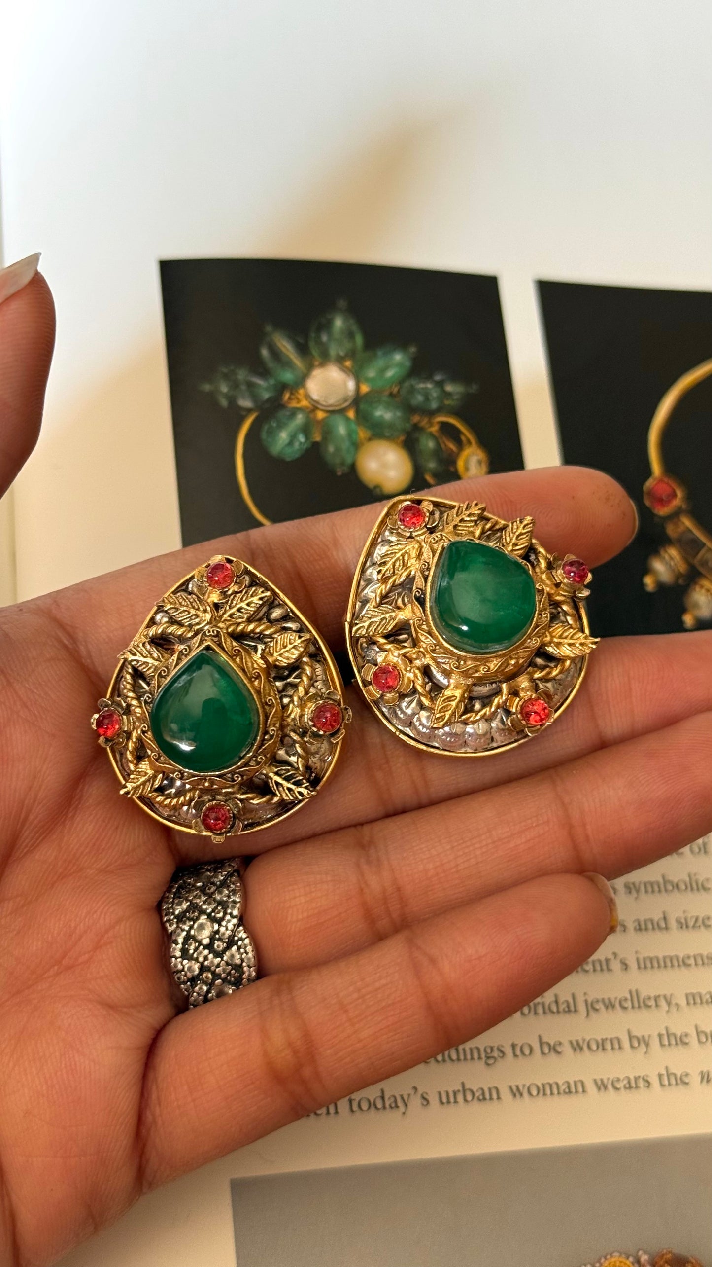 Emerald doublet sabyasachi Studs