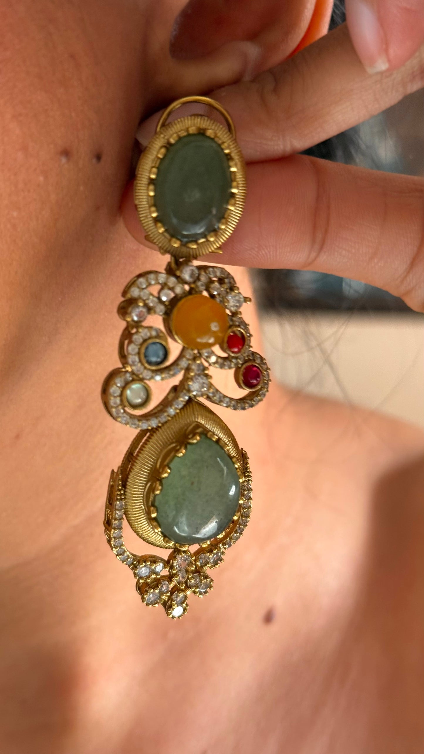 Sabyasachi inspired mint cocktail necklace