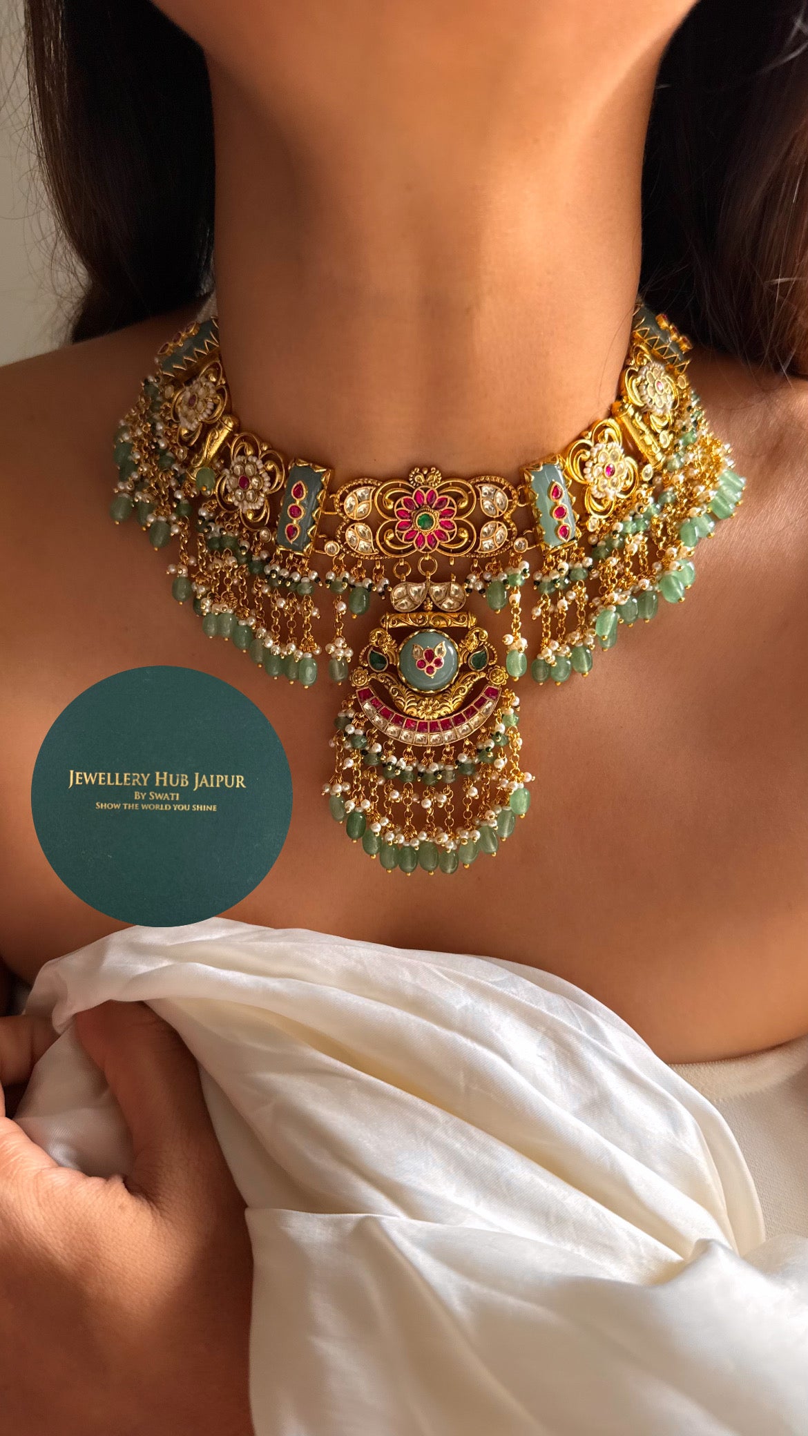 Handmade Heritage Polki bridal rajwada set