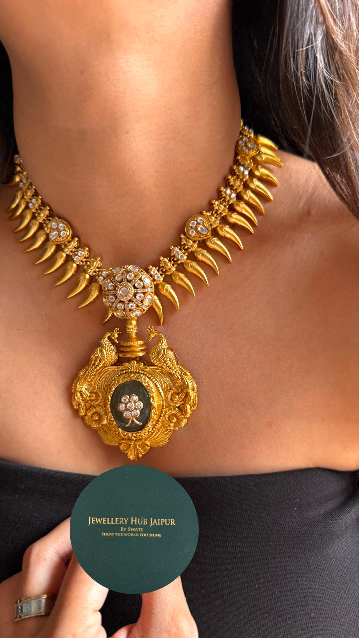 Swarna mayur kundan granite amrapali Necklace