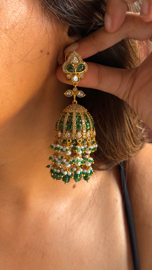 Emerald heritage jhumka
