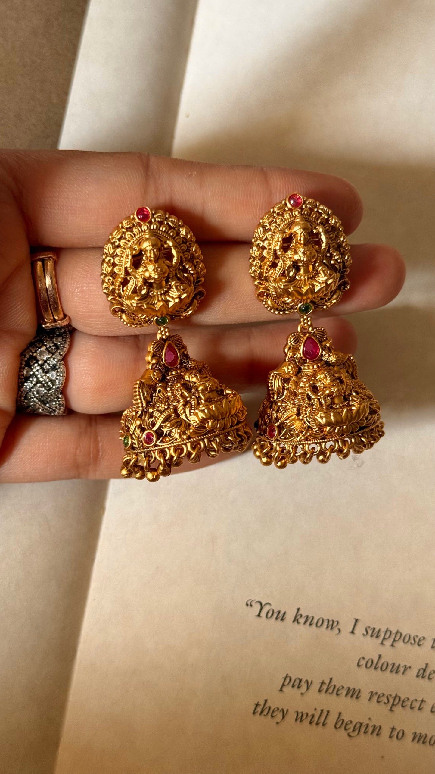 Goddess laxmi rani pink jhumke