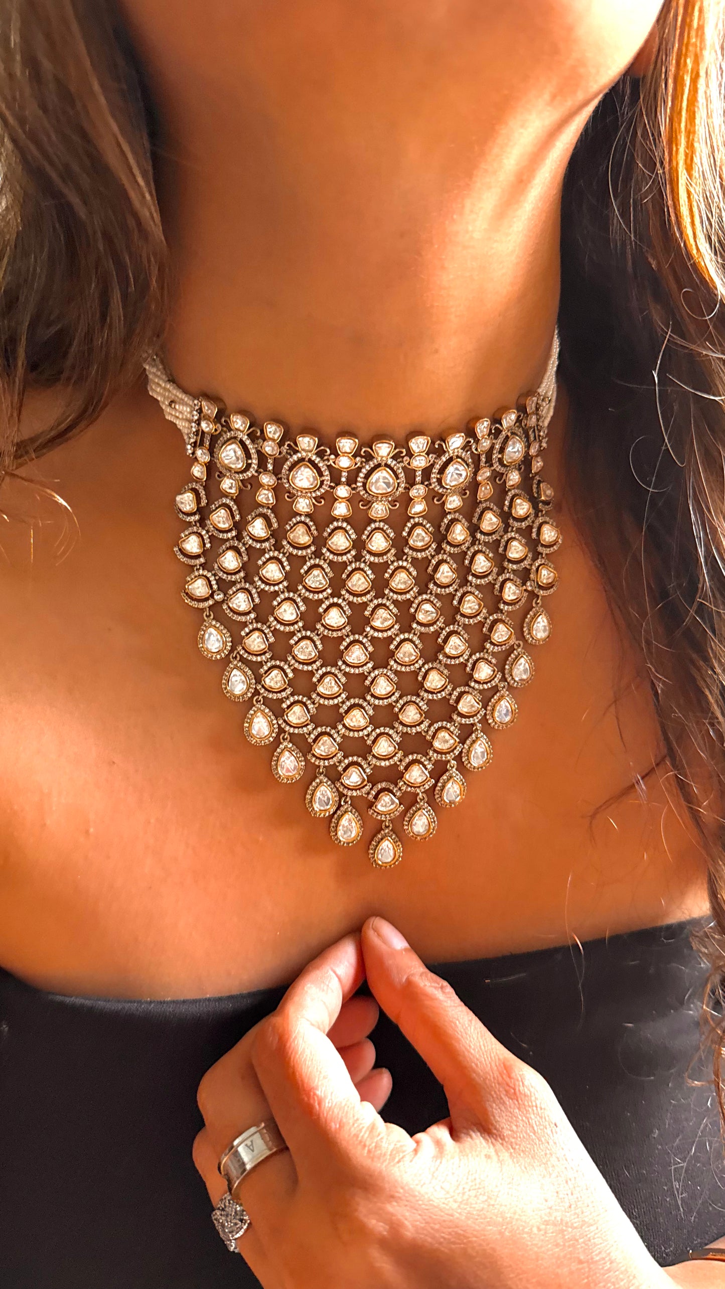 Victorian Polki heritage designer Necklace