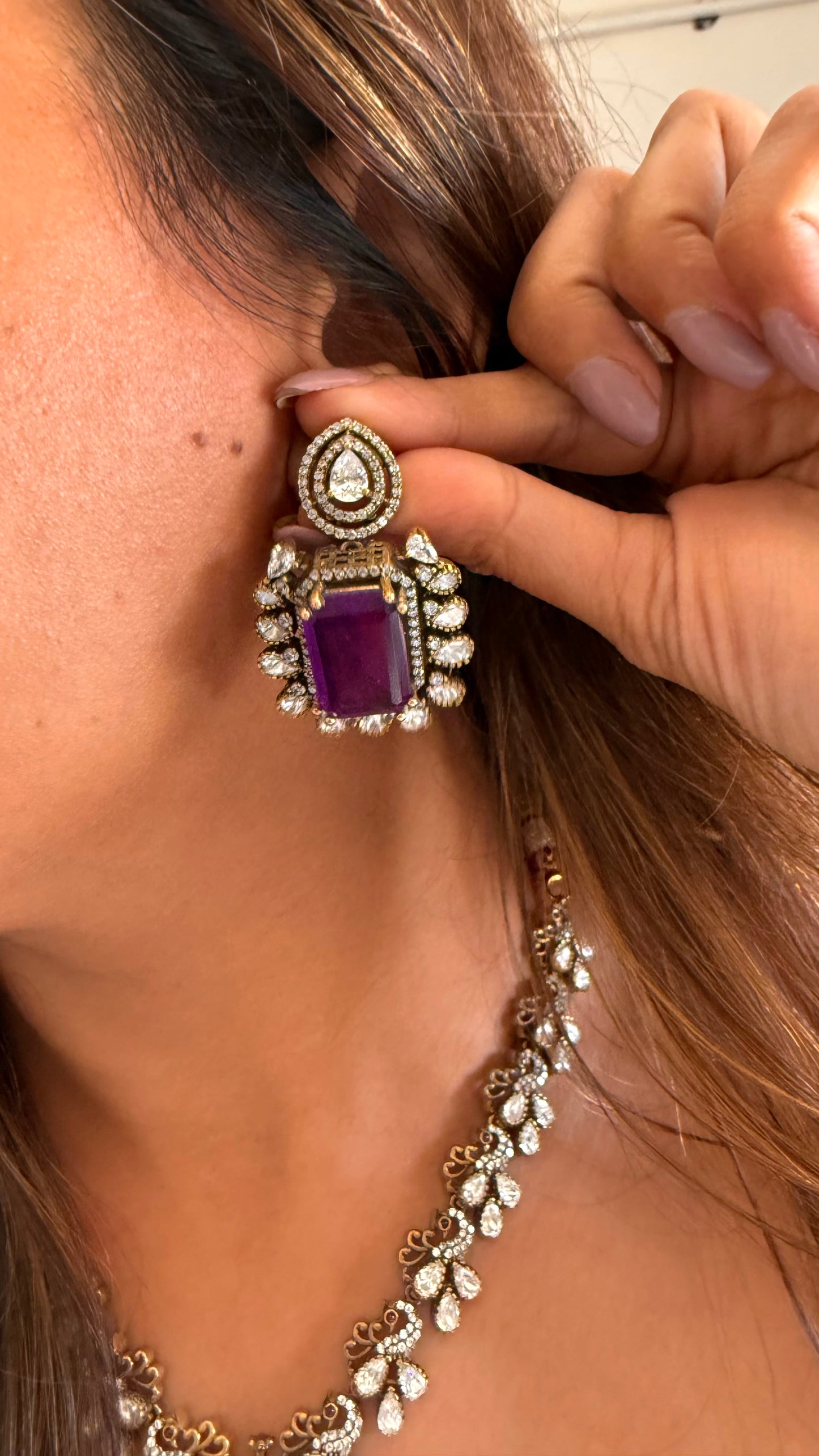 Preet Tanzanite necklace with earrings